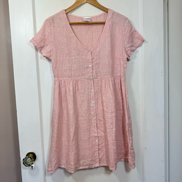 Jillian Harris x Priv Hamptons Mini Babydoll Linen Button Dress - Picture 4 of 9